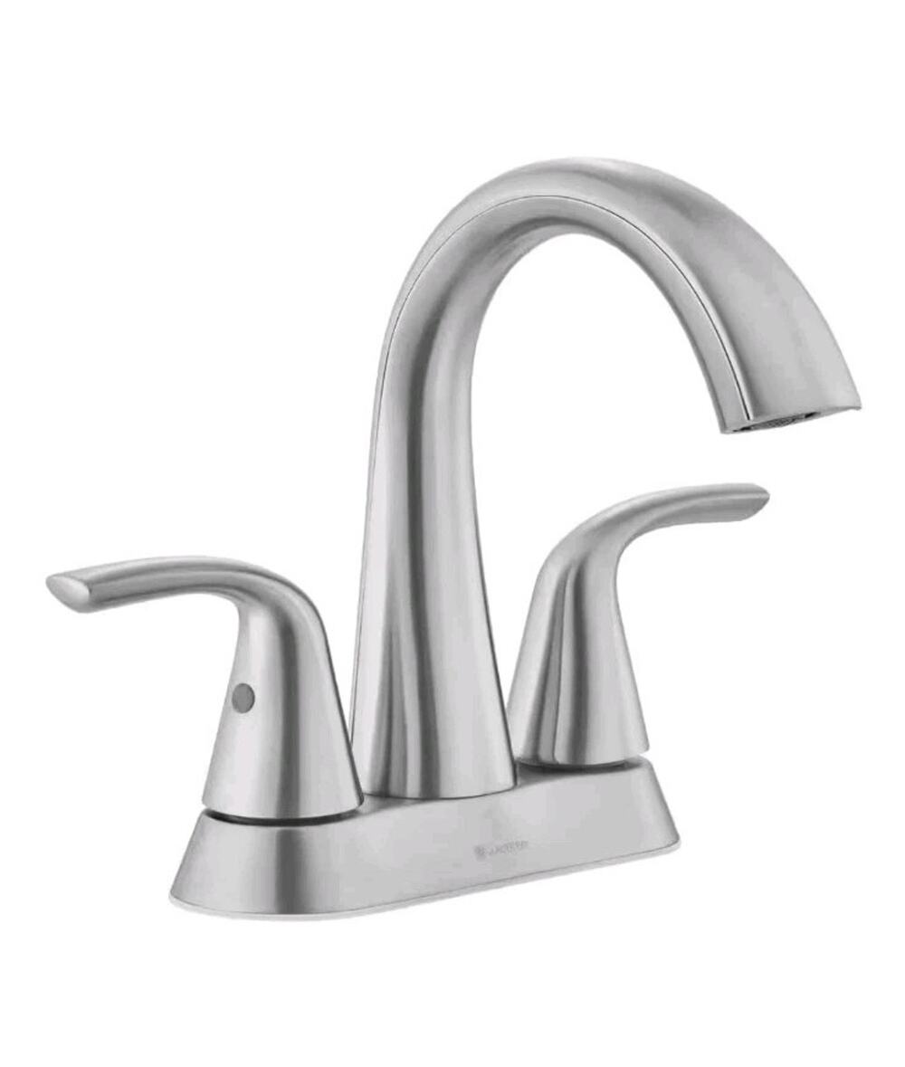 Glacier Bay Irena 4" Centerset High‑Arc Bathroom Faucet Brushed Nickel NEW